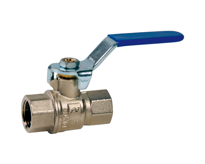 Brass ball valve VS40 BSP FF blue steel lever 1/4''